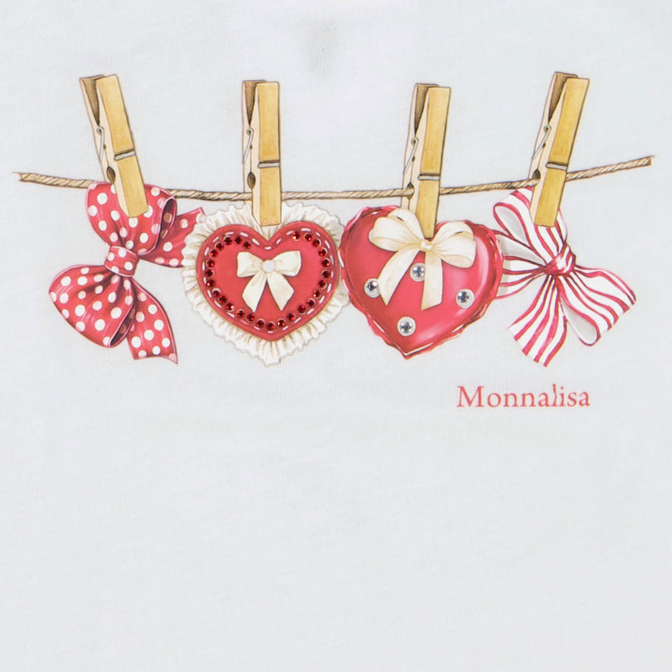 MonnaLisa Baby Meisjes T-Shirt In Wit