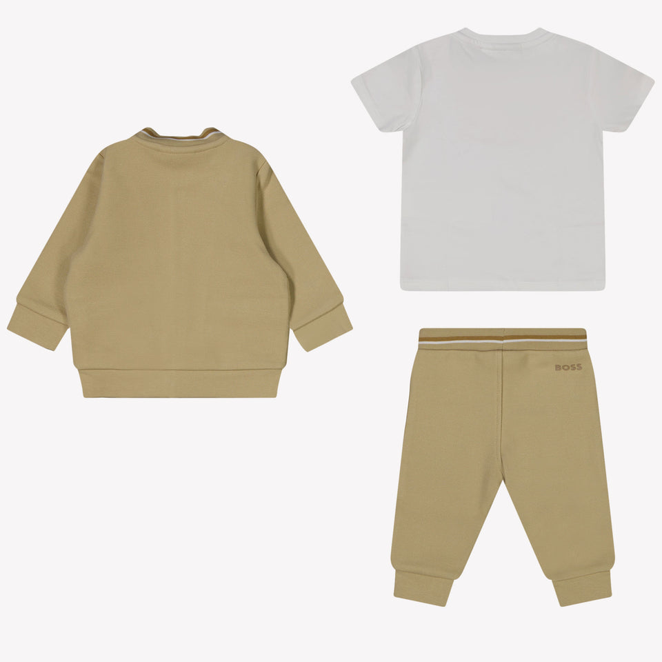 Boss Baby Boys Tracksuit In Light Beige