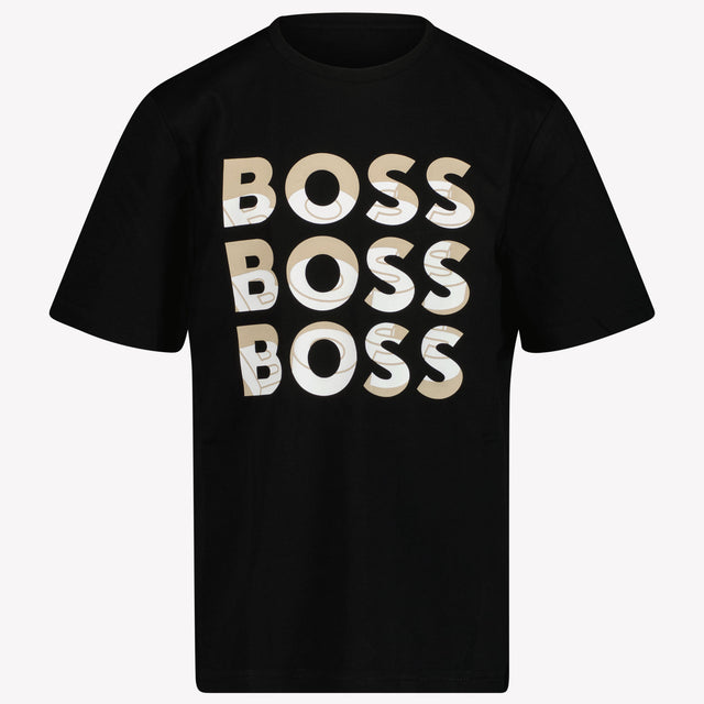 Boss Kinder Jongens T-Shirt In Zwart