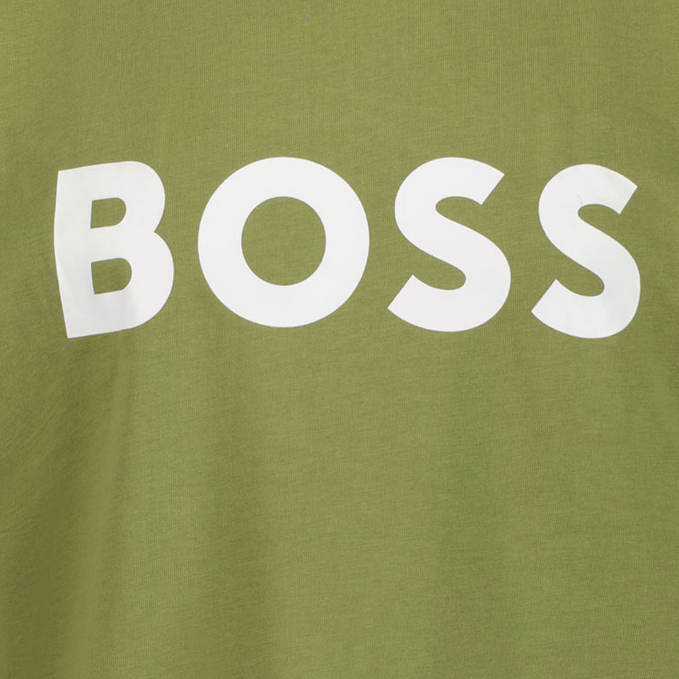 Boss Kids Boys in T-Shirt Olive Green