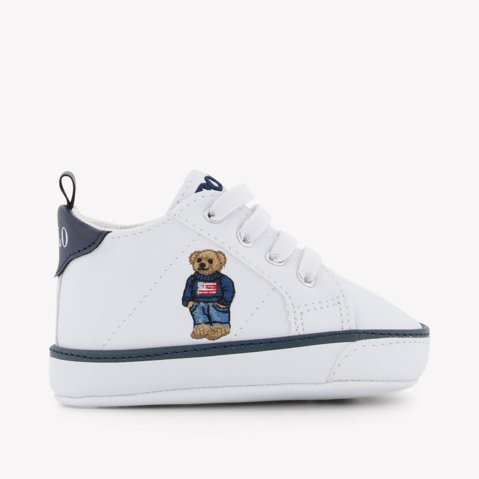 Ralph Lauren Quilton Bear Baby Boys Sneakers In White