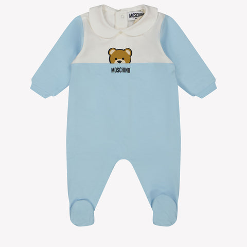 Moschino Baby Unisex Playsuit in Light Blue