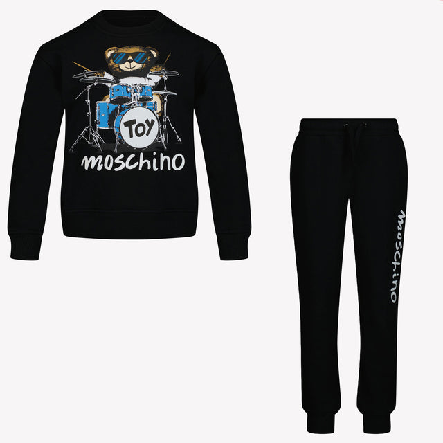 Moschino Kinder Unisex Joggingpak In Zwart