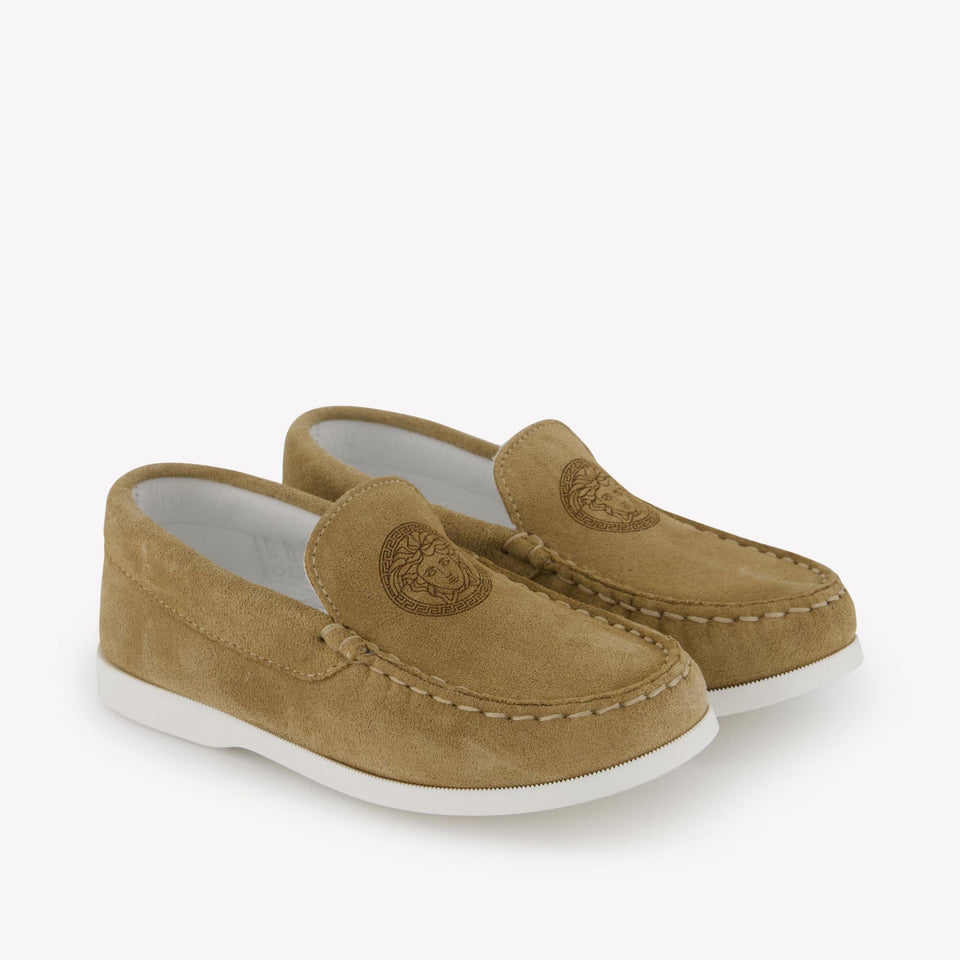 Versace Boys Shoes In Camel