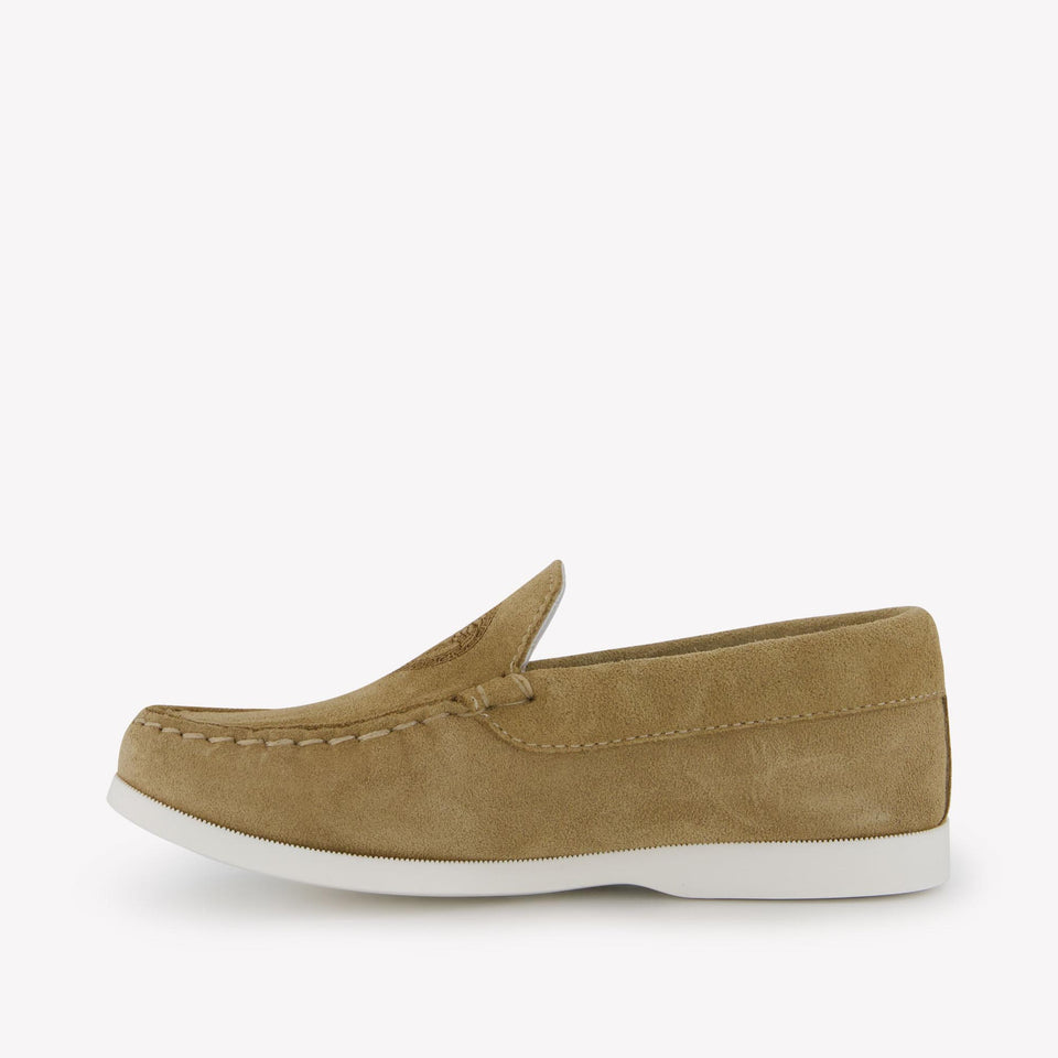 Versace Boys Shoes In Camel