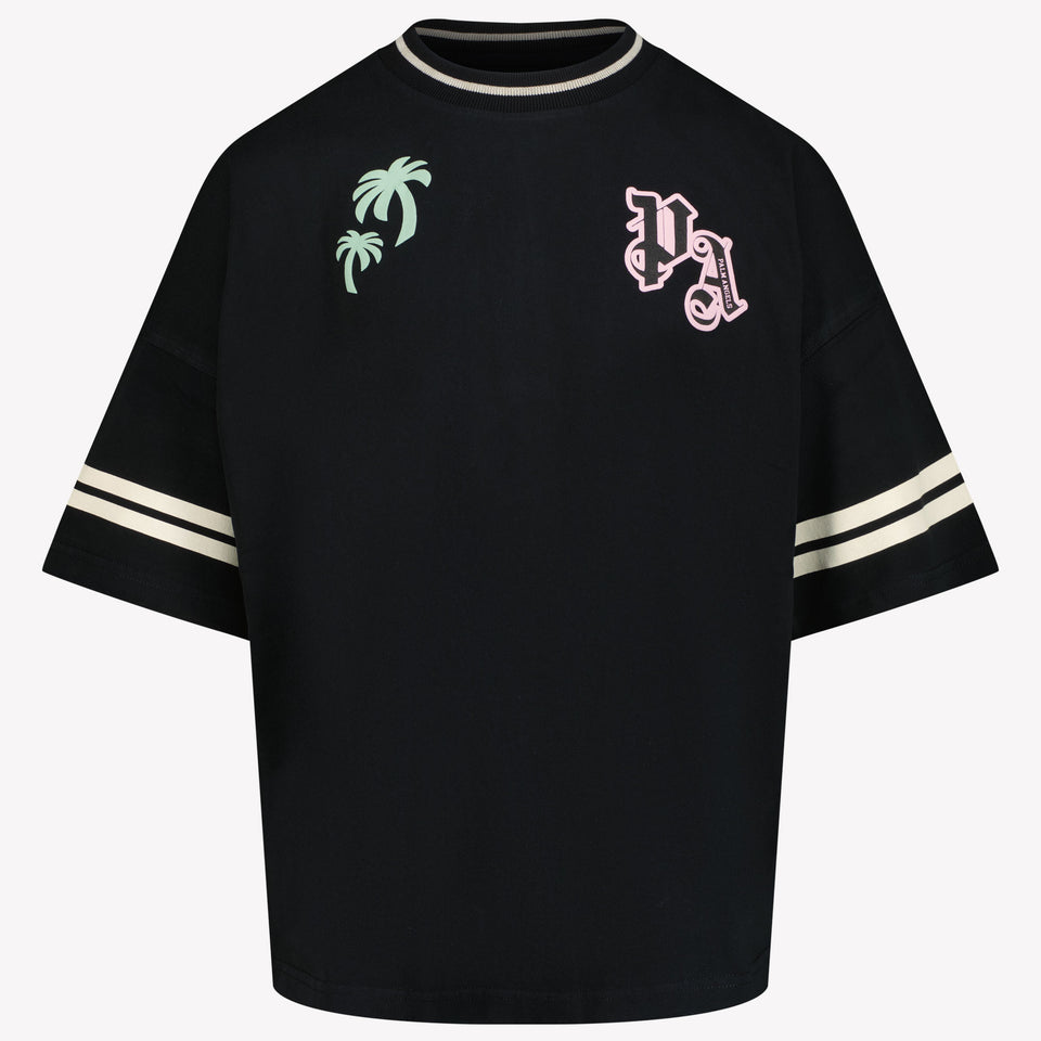 Palm Angels Kids Girls in T-Shirt Black