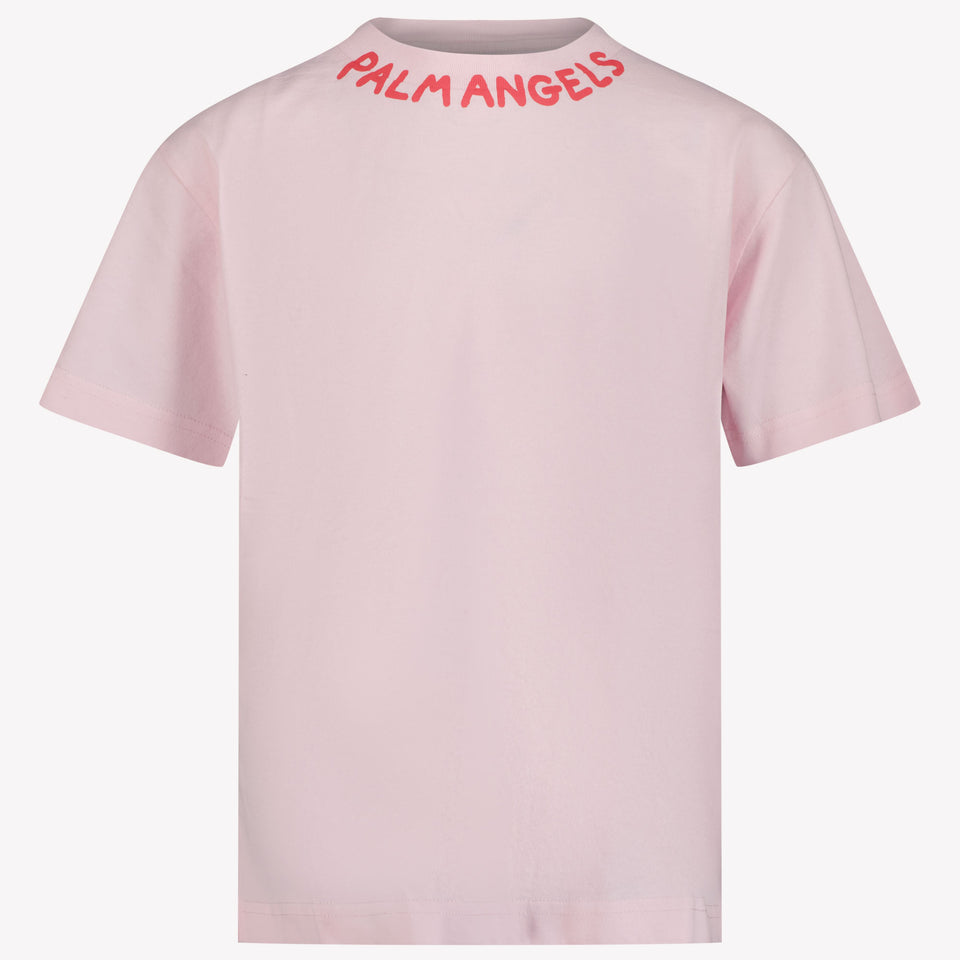 Palm Angels Kids Girls in T-Shirt Pink