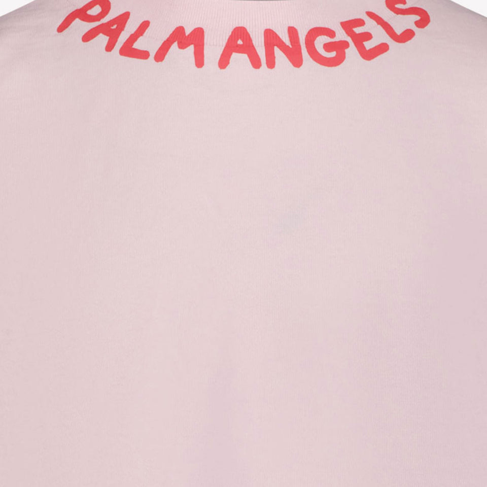 Palm Angels Kids Girls in T-Shirt Pink