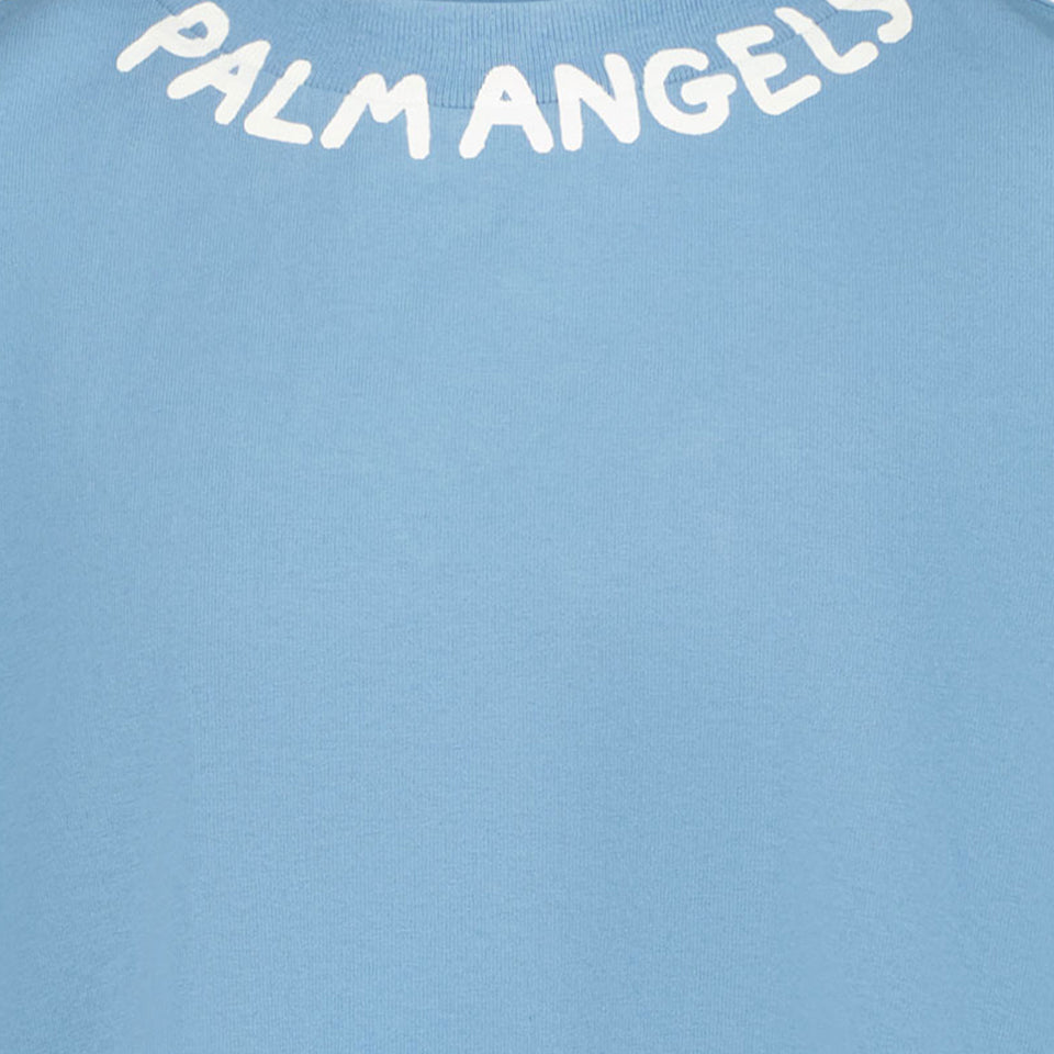 Palm Angels Kids Boys in T-Shirt Blue