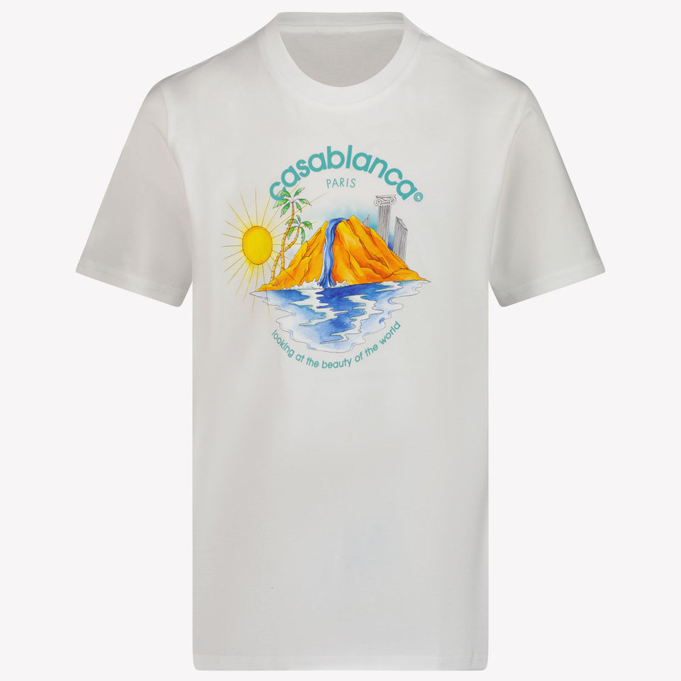 Casablanca Kids Unisex T-Shirt in White