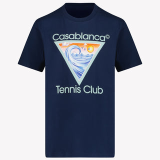 Casablanca Kids Unisex T-Shirt in Navy