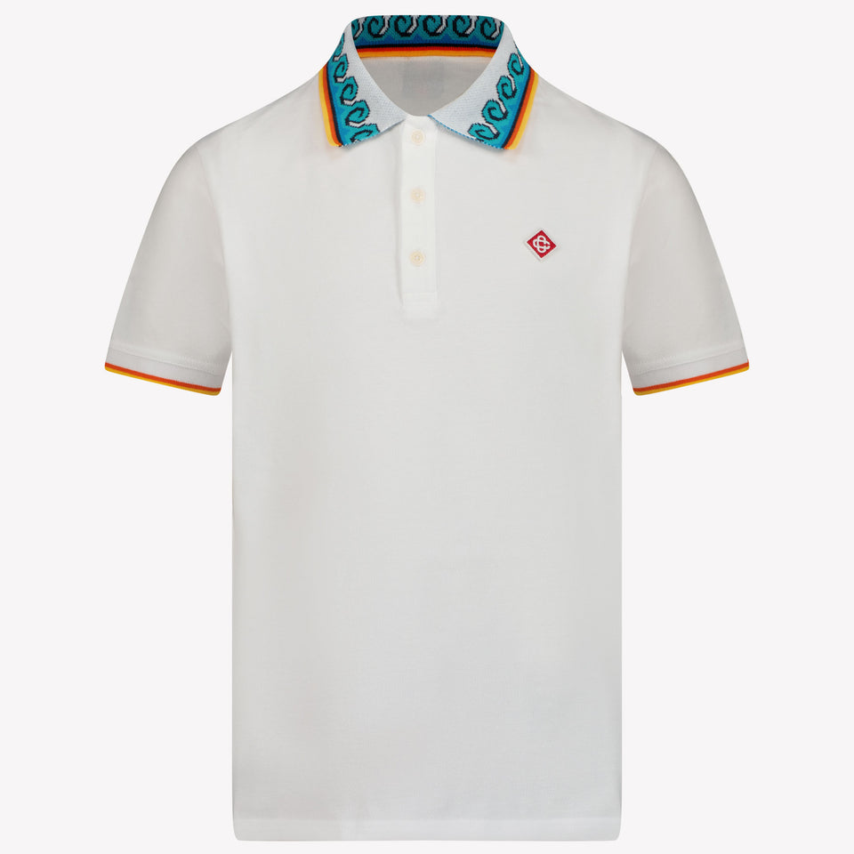 Casablanca Kids Boys Polo In White