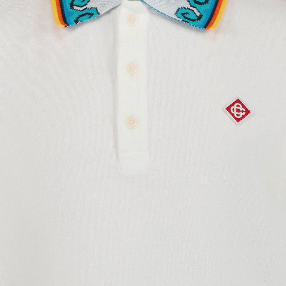 Casablanca Kids Boys Polo In White