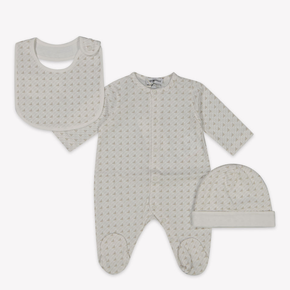 Armani Baby Boys Playsuit In Beige