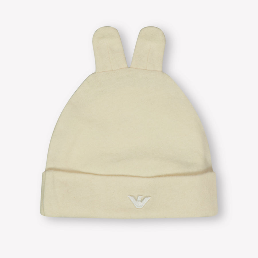 Armani Baby Girls Beanie in Cream