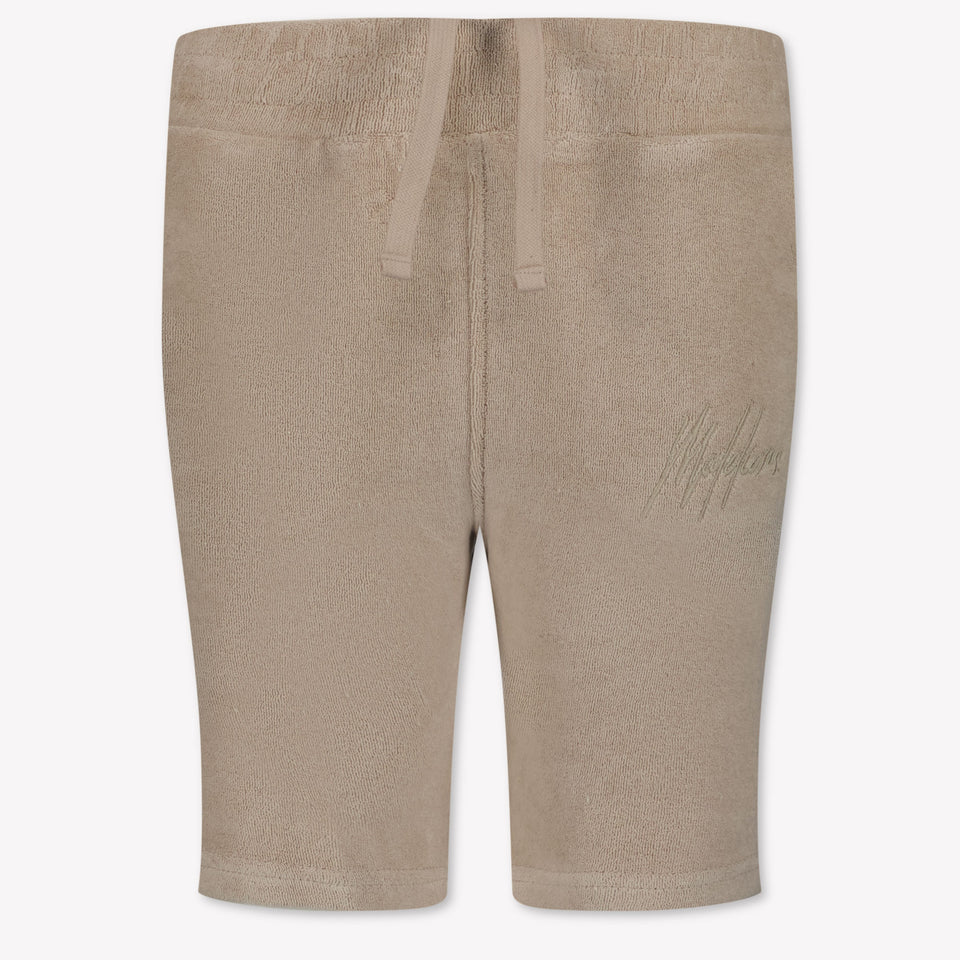 Malelions Kids Boys Shorts In Taupe