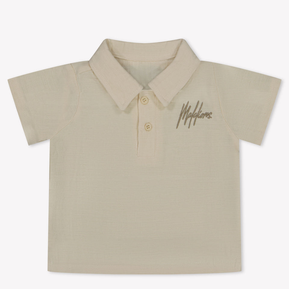 Malelions Baby Jongens Polo In Off White