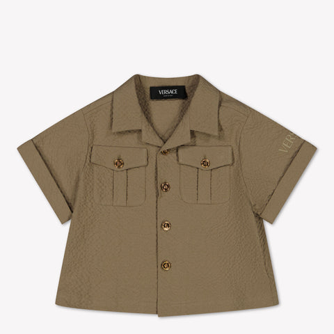 Versace Baby Jongens Blouse In Taupe