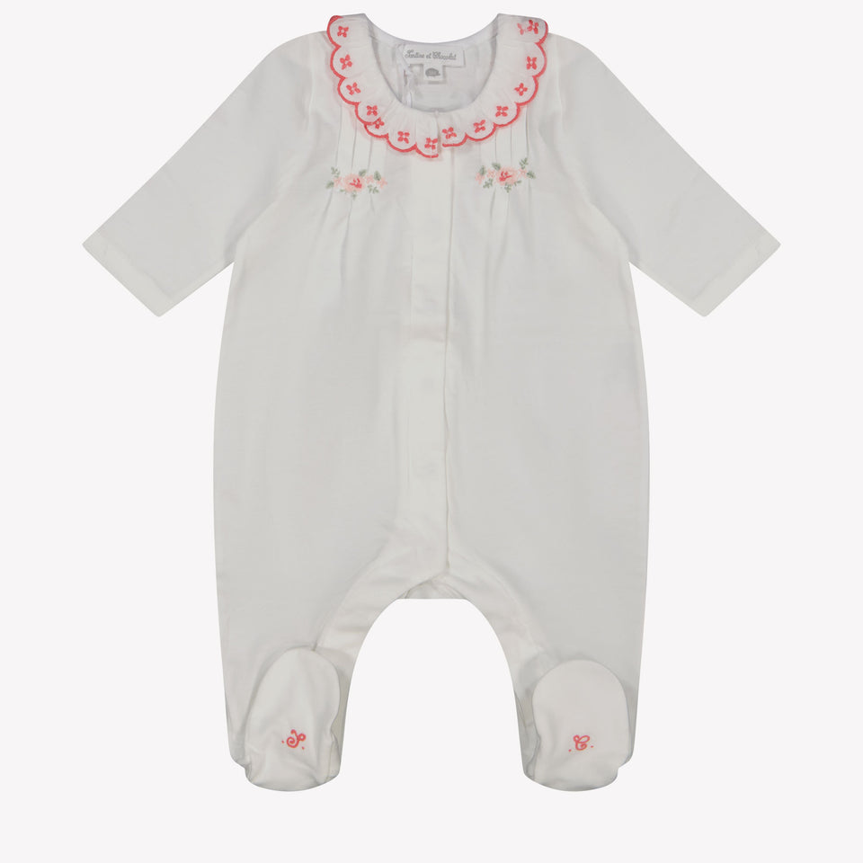 Tartine et chocolat Baby Girls Playsuit in White