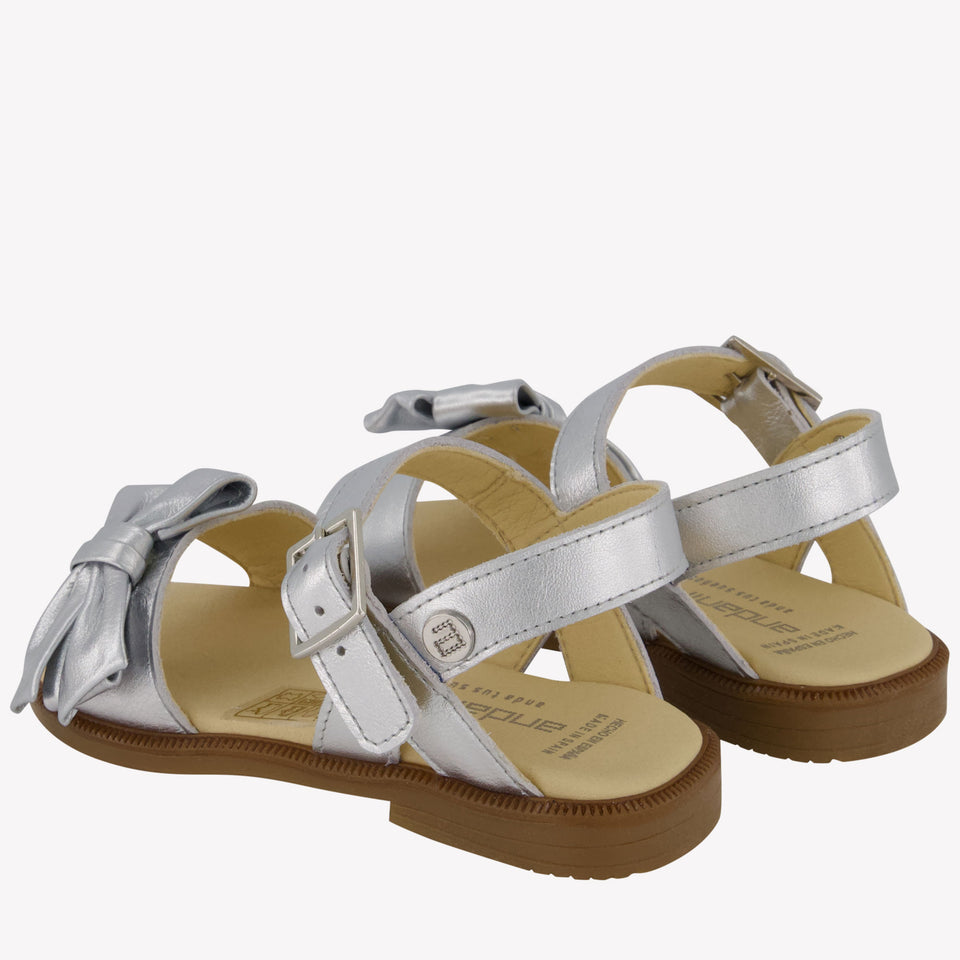 Andanines Girls Sandals In Silver