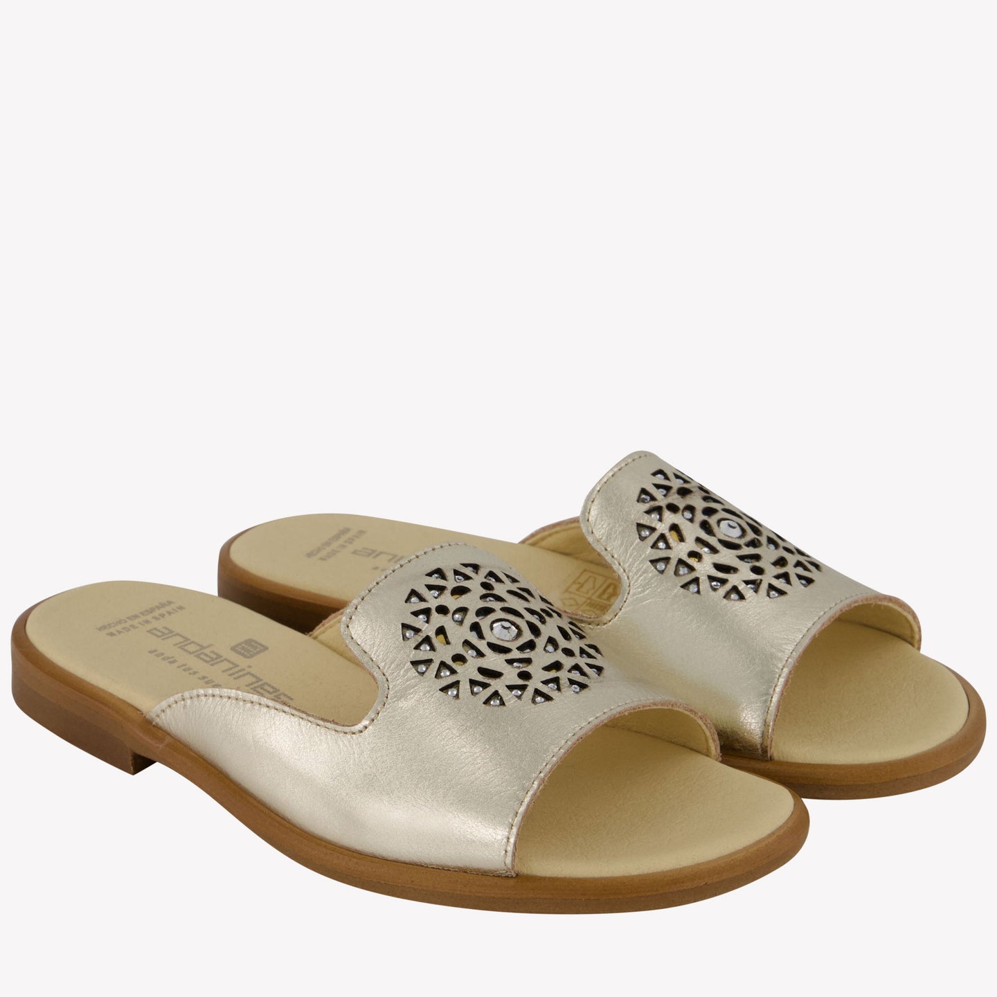 Andanines Girls Flipflops In Gold