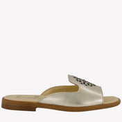 Andanines Girls Flipflops In Gold