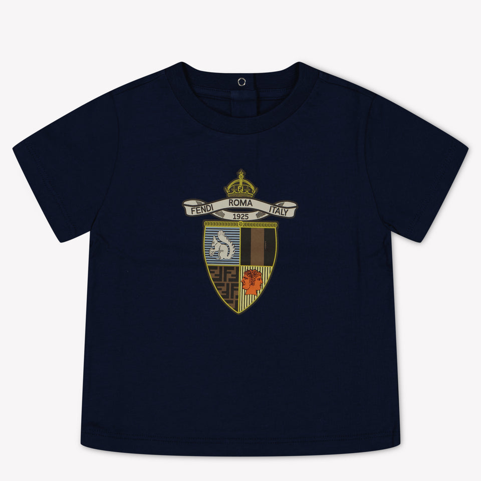 Fendi Baby Jongens T-Shirt In Navy