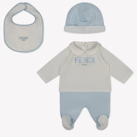 Fendi Baby Unisex Playsuit in Light Blue