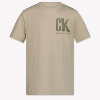 Calvin Klein Kinder Jongens T-Shirt In Licht Beige