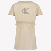 Calvin Klein Kids Girls Dress Light Beige