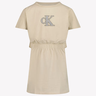 Calvin Klein Kids Girls Dress Light Beige