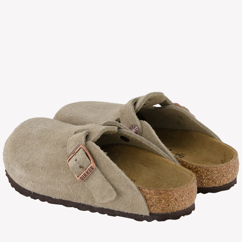 Birkenstock Boston Unisex Slippers In Taupe