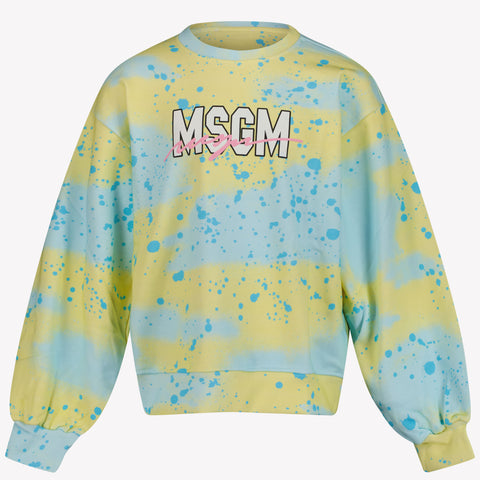 MSGM Kids Girls Sweater in Turquoise