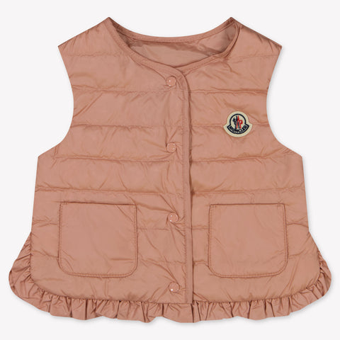 Moncler Portia Baby Girls Body Warmer In Light Pink