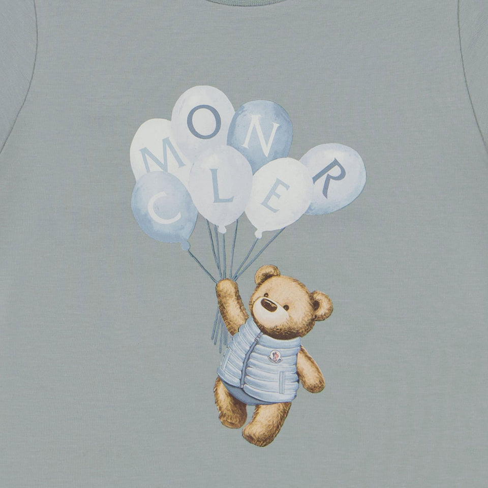 Moncler Baby Unisex T-Shirt In Licht Blauw