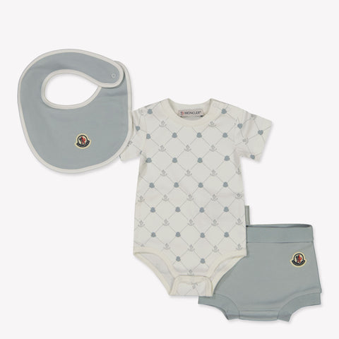 Moncler Baby Unisex Rompertje In Licht Blauw