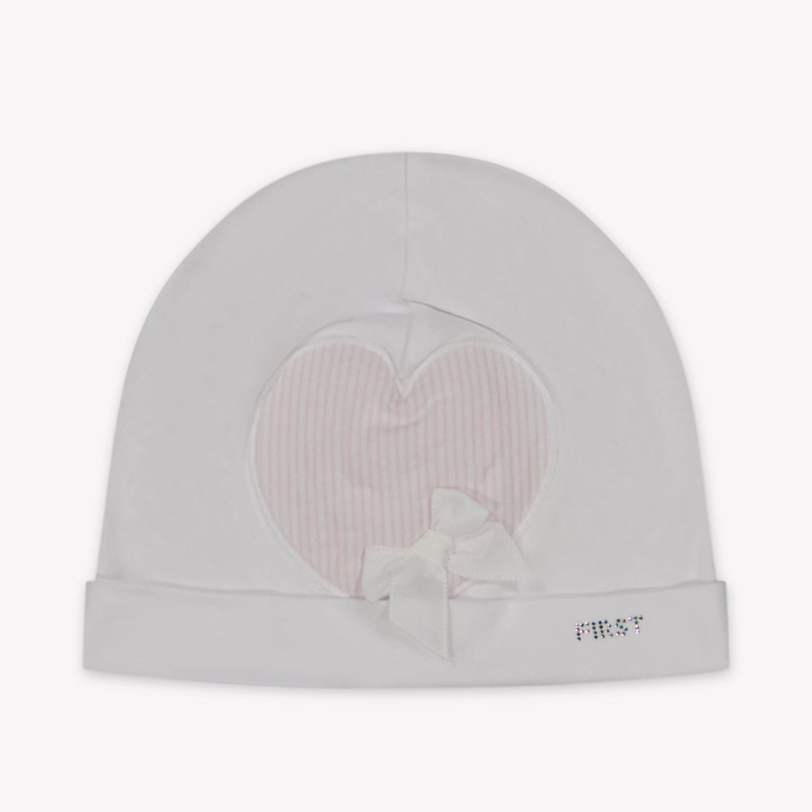 First Baby Girls Beanie in White