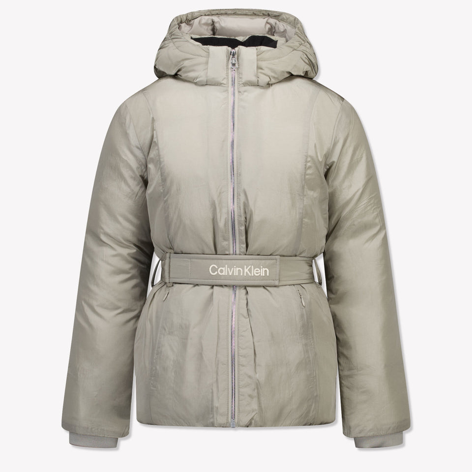Calvin Klein Kinder Meisjes Winterjas In Licht Beige