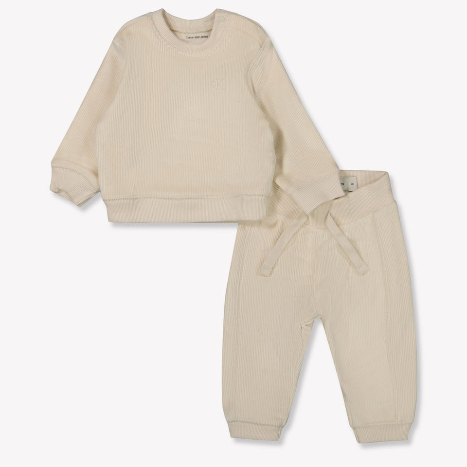 Calvin Klein Baby Unisex Joggingpak In Beige