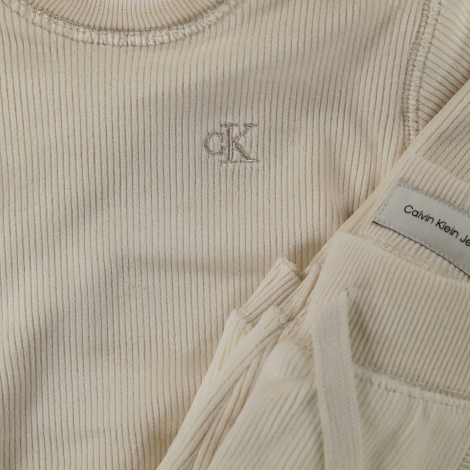 Calvin Klein Baby Unisex Joggingpak In Beige