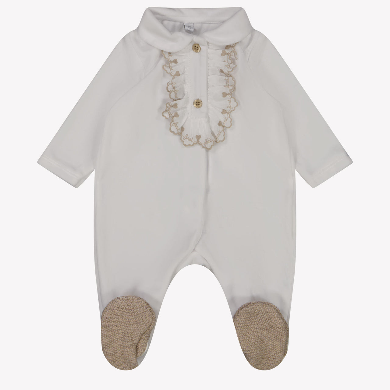 First Baby Unisex Playsuit  White