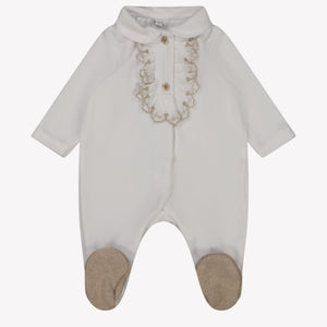 First Baby Unisex Playsuit  White