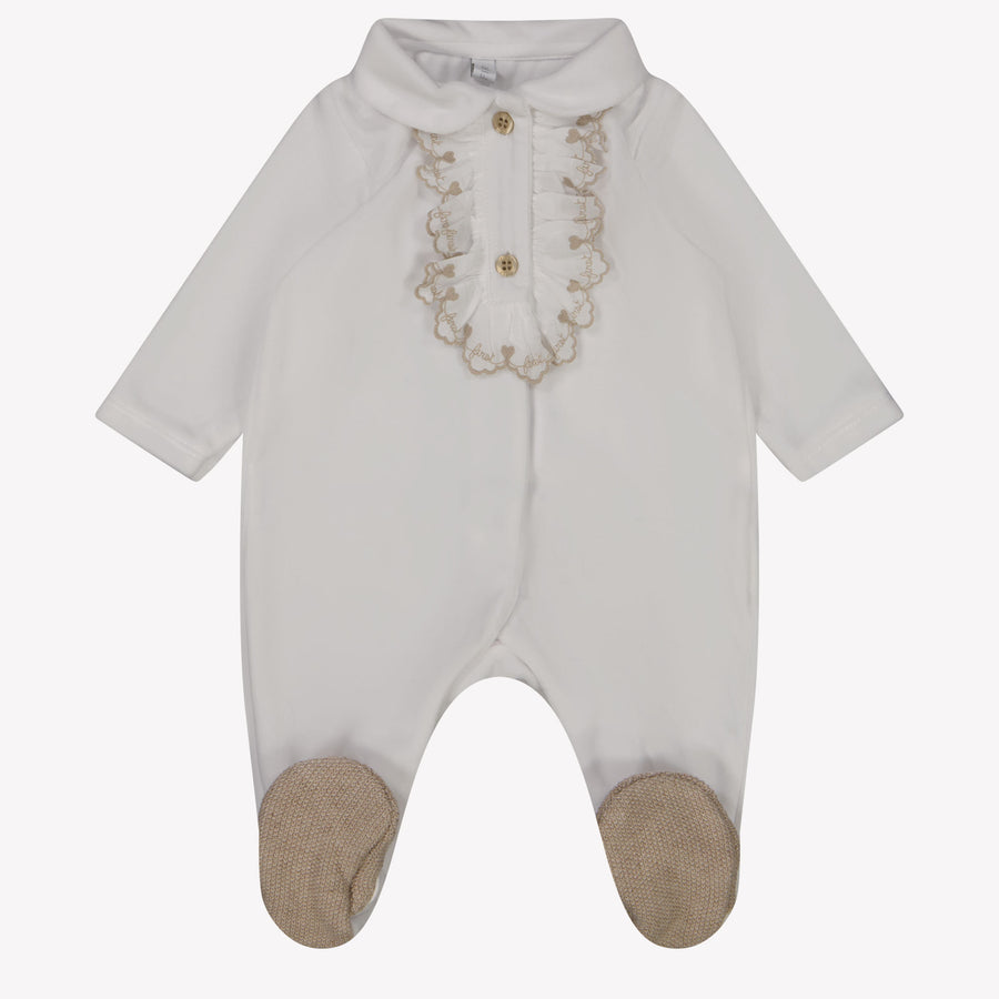 First Baby Unisex Playsuit  White