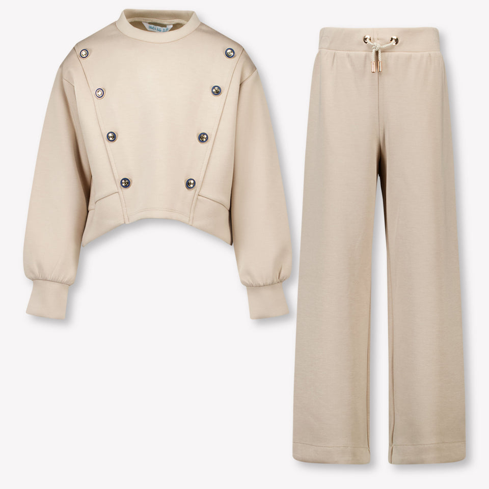Abel & Lula Kinder Meisjes Joggingpak In Beige