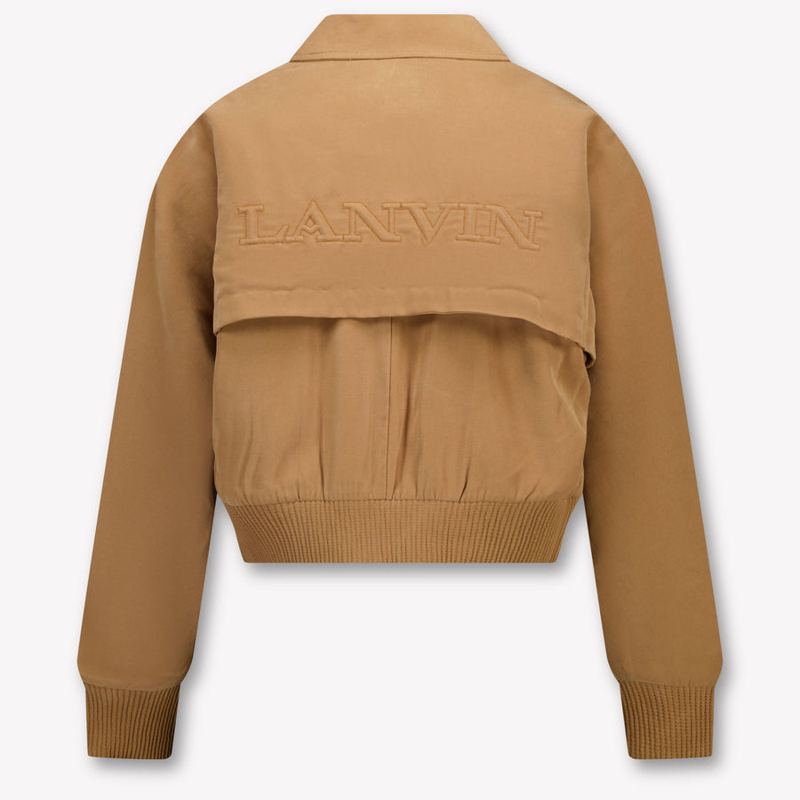 Lanvin Kids Girls Cardigan In Camel