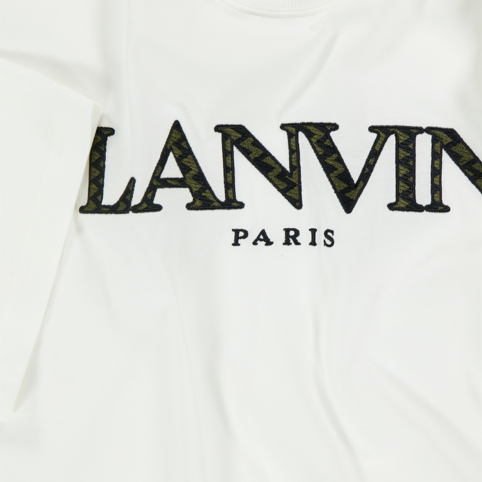 Lanvin Kids Unisex T-Shirt In OffWhite
