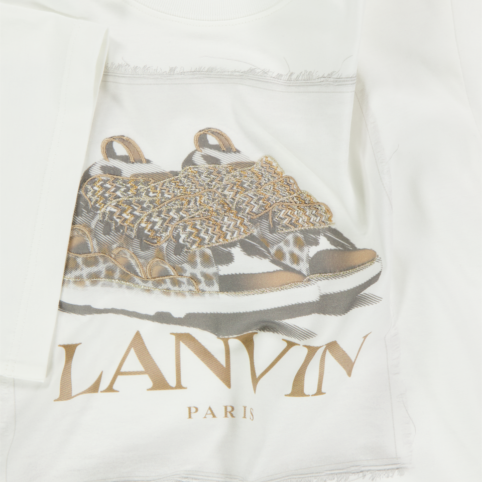 Lanvin Kids Girls T-Shirt In OffWhite