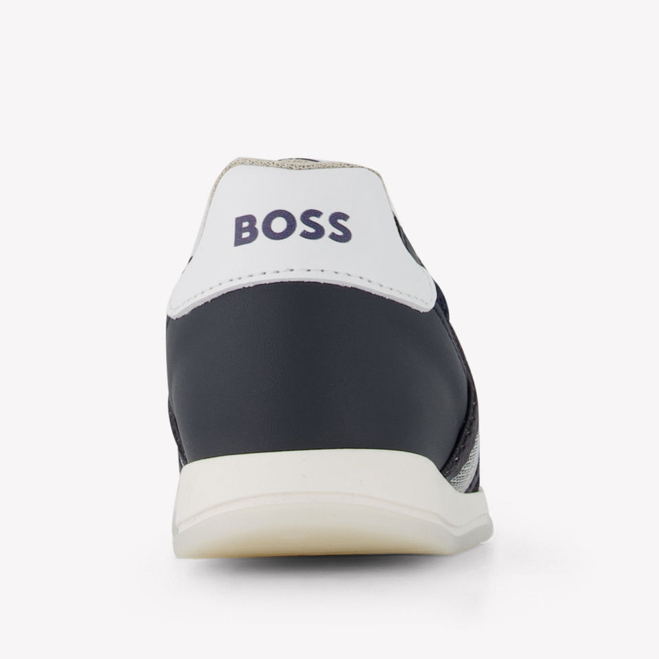 Boss Jongens Sneakers In Navy