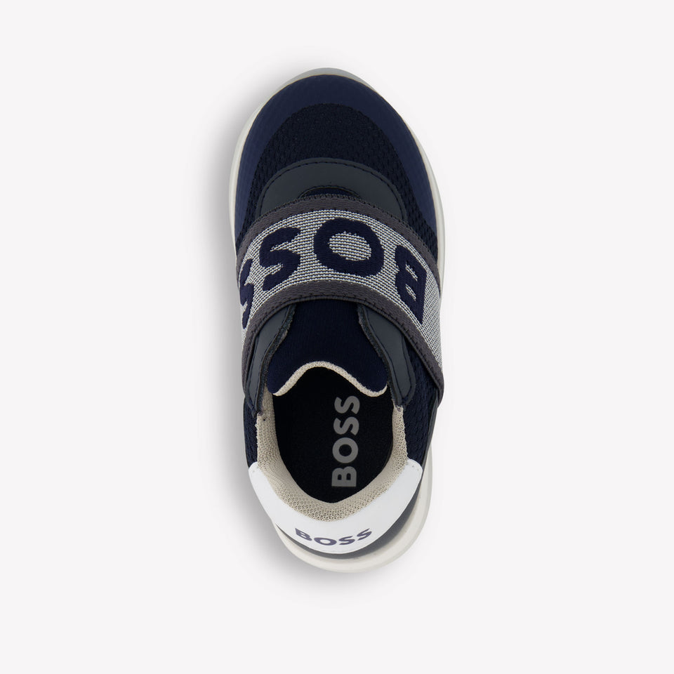Boss Jongens Sneakers In Navy