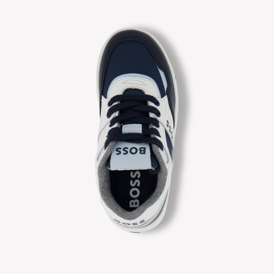 Boss Jongens Sneakers In Navy